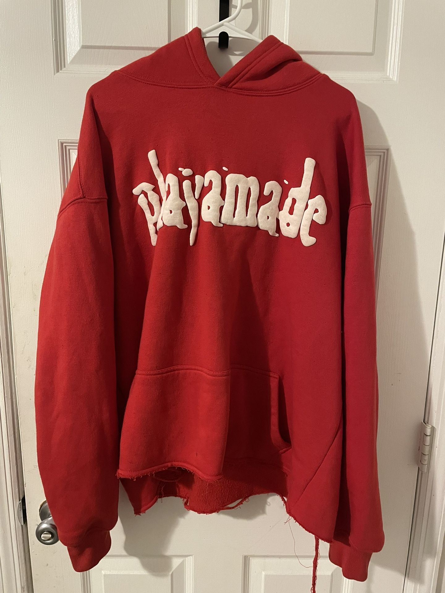 Red Puff Print Graphic Hoodie 