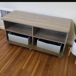 Tv Stand W/ Storage Space And 2 Containers
