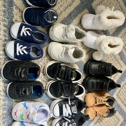10 Pairs Of Baby. Boy Shoes Size 2-4 Months All For $20