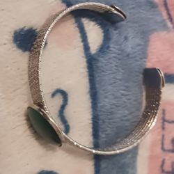 Fantasy Silver Green Gem Braclet