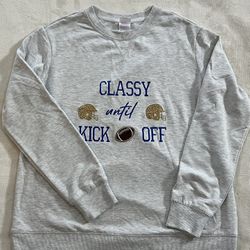 Handmade Classy Before Kickoff Football Crewneck Womens Sz Medium