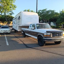 92 " FORD F250XL  2005⁶+40"ft WILDCAT 5TH WHEE 2 POP OUTS TRAILERL