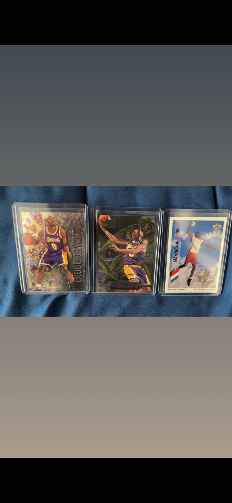 1996 97 Fleer Metal Kobe Bryant Cyber Metal #5 Rookie 1996 97 Fleer Metal Kobe Bryant #181 Rookie 1993 Upper Deck FIFA World Cup Honorary Captains