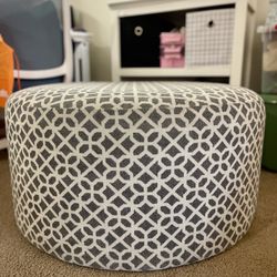 Gray Lattice Round Cocktail Ottoman - Originally $349.99