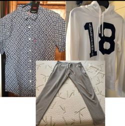 Bulk! Men's Small (or Teen's) brand clothing: Hoodie, Sweatpants, Shirt