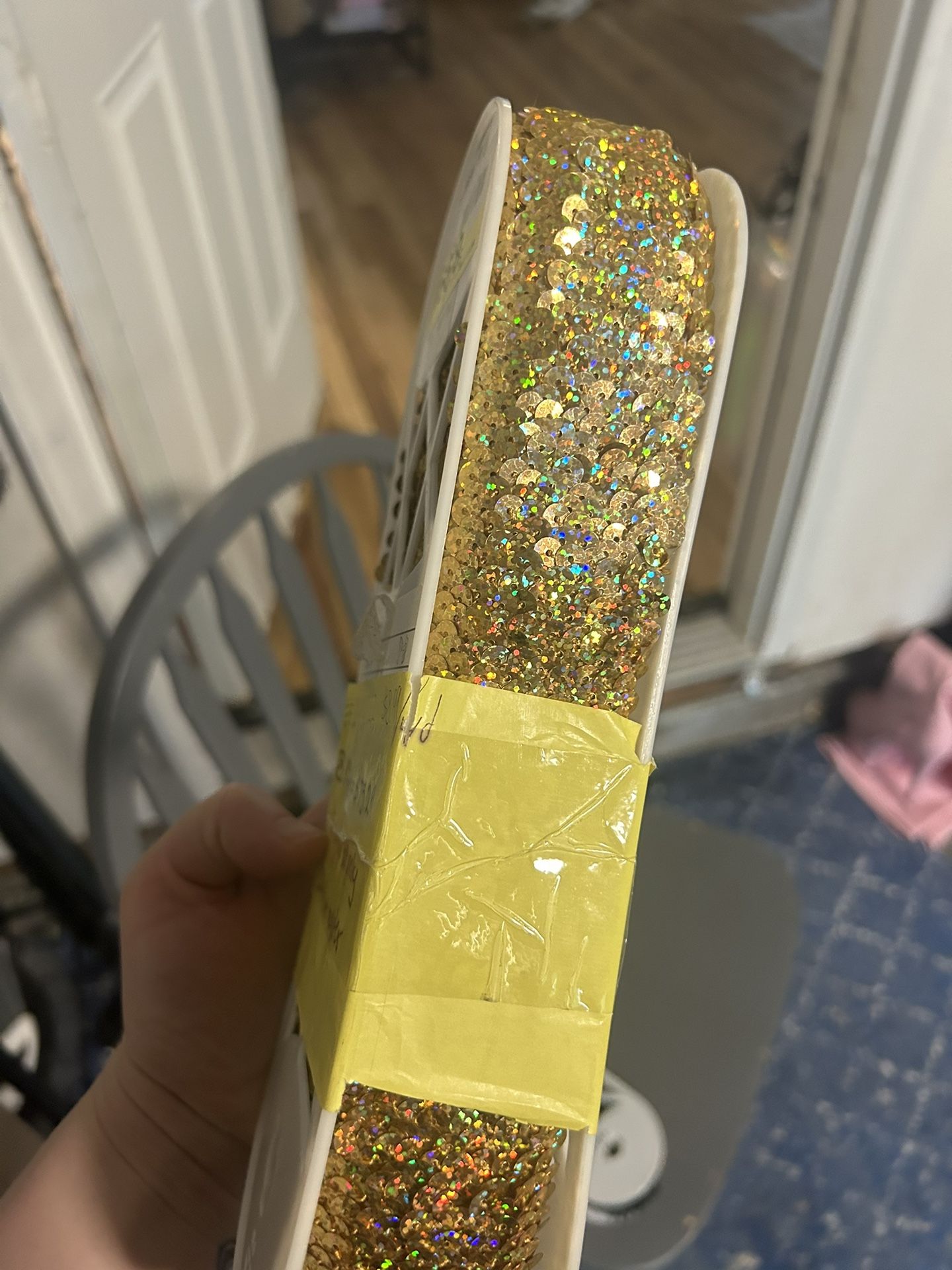 8.37 Yards Of Gold Sequin Elastic 