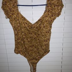 Yellow Floral Body Suit