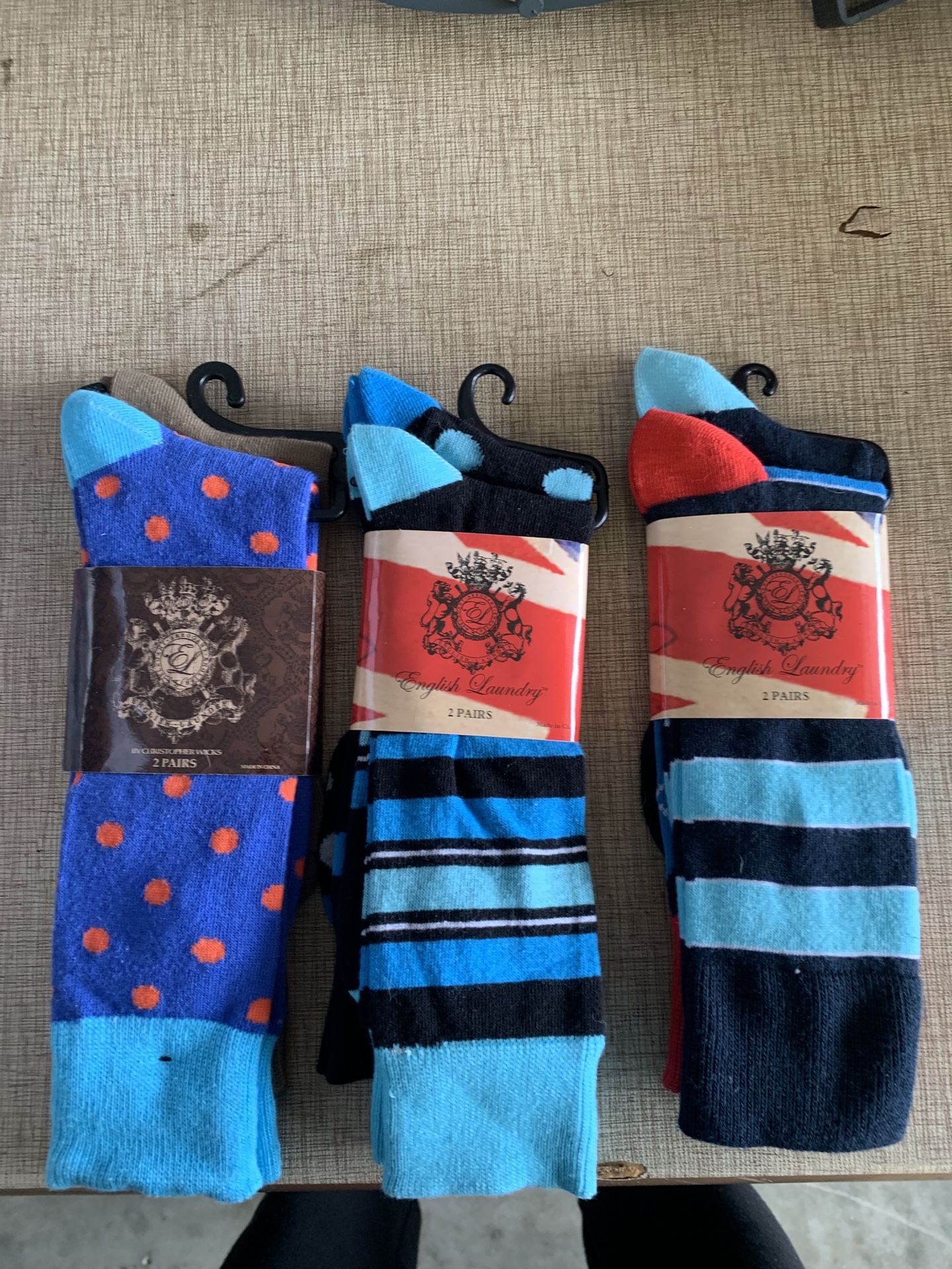 New English Laundry Socks - 6 Pair Total