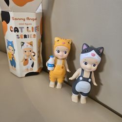 Lot Of 2 Sonny Angel Cat Life Series Red Tabby Tuxedo Toy Decor