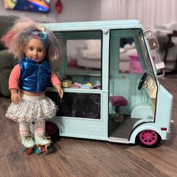 American Girl Roller skater & ice cream Truck 