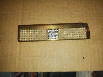 Gold-Tone Lighter with Pearl and Rhinestone Embellishment