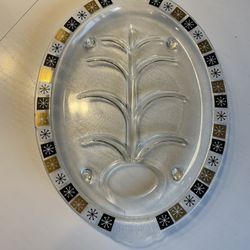 Vintage MCM Inland Glass Atomic Starburst Platter