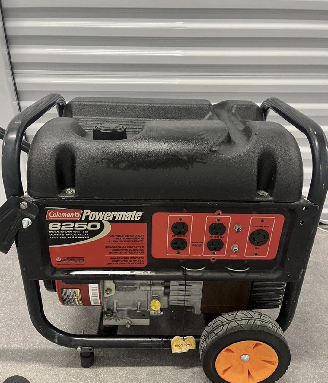 6250watt Colman Power mate Generator 