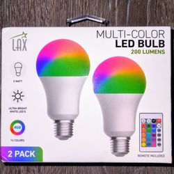 NEW multi-color LED bulb remote included 200 lumens