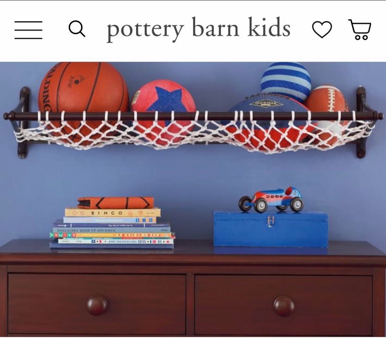 Pottery Barn Kids Sports Net Shelf