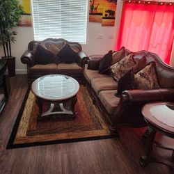 Couches With Coffe & 2 End Tables Moving Sale