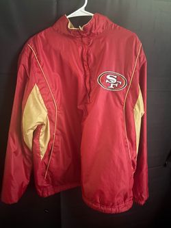 Vintage NFL San Francisco 49ers Red Gold Reversible Jacket Medium Pullover