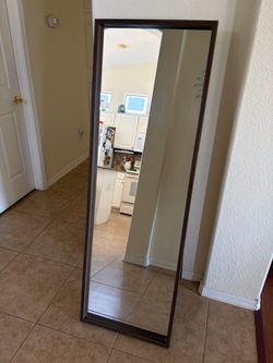 Full Length Standing Mirror with Wood Frame