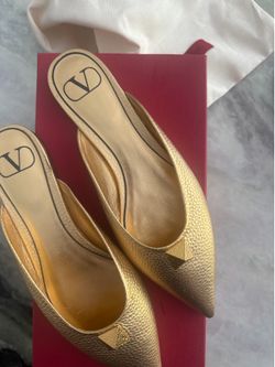 Valentino Roman stud pointed toe mule