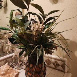 Faux Plant With Bamboo Vase