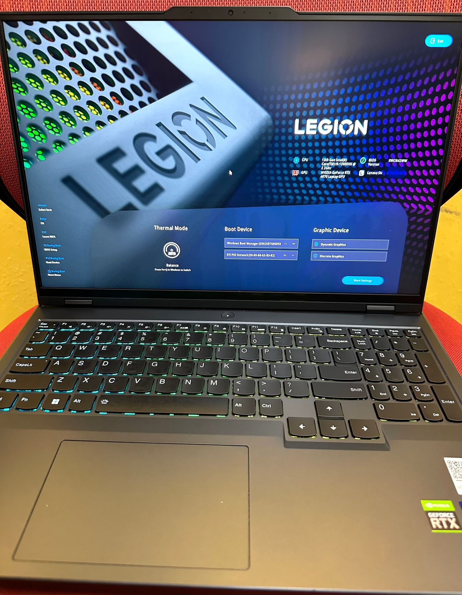 Lenovo Legion Pro 5 16IRX8 - Type 82WK 16" 2K 240GHz Gaming Laptop i9-13900HX 64gb Ram 4TB SSD 8GB GPU RTX4070 Like new