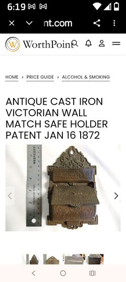 Wall match safe from the 1800s