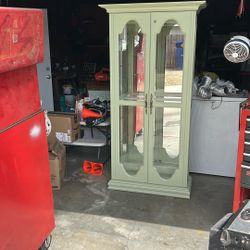 Wooden Curio Cabinet Glass Shelves