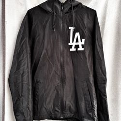 Medium Black LA Dodgers windbreaker jacket with white logo #la #windbreaker 