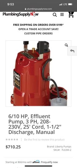 Liberty Sewage Ejector Pump