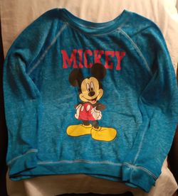 DISNEY BRAND MICKEY MOU-E LONG SLEEVE BLUE SHIRT