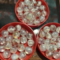 55 Shiney Clear Base With White Swirls Vacor Collectible