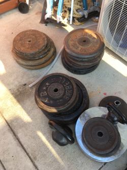 300lbs weights 1” 25s and 50s $1.5/lb