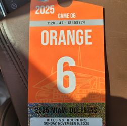 Orange Parking Pass Dolphins V Bills Nov 9