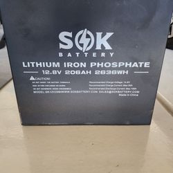 SOK 12V 206AH Lithium Battery - New