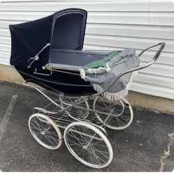 RARE! Silver Cross Kensington Pram Stroller Navy Blue