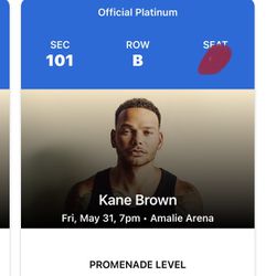 Kane brown Tickets Platinum 