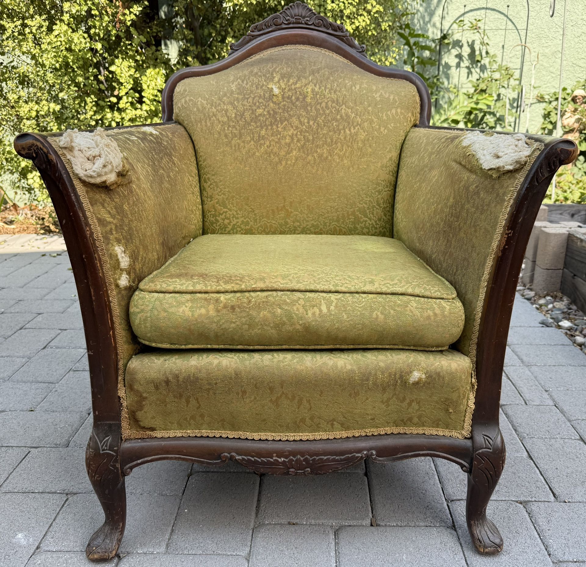 Victorian Parlor Chair- reupholstery project