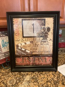 Framed Movie Theater Cinema Picture Wall Hanging