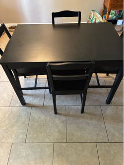 IKEA Black Dinner Table with 4 Chairs