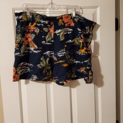 Time and Tru Tropical Linen Shorts Size XXL
