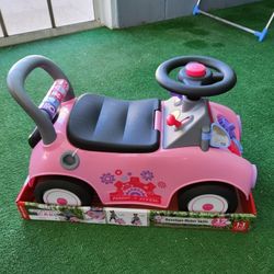 Radio Flyer Creativity Car, 3 in 1 Push Walker & Ride-on with Interactive Features, Pink