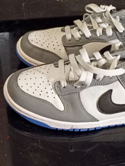 NIKE DUNK LOW " COOL GREY " PHOTO BLUE SNEAKERS SIZE 7Y