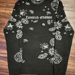 Black and white wool sweater