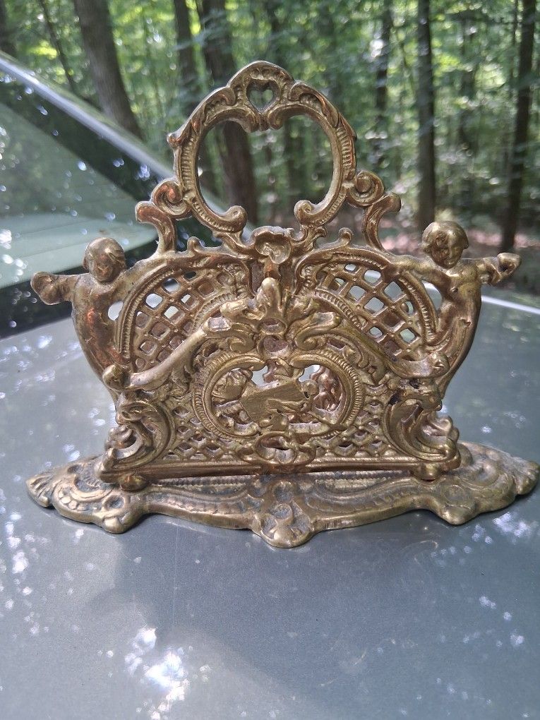 Antique Victorian Bronze Letter Holder