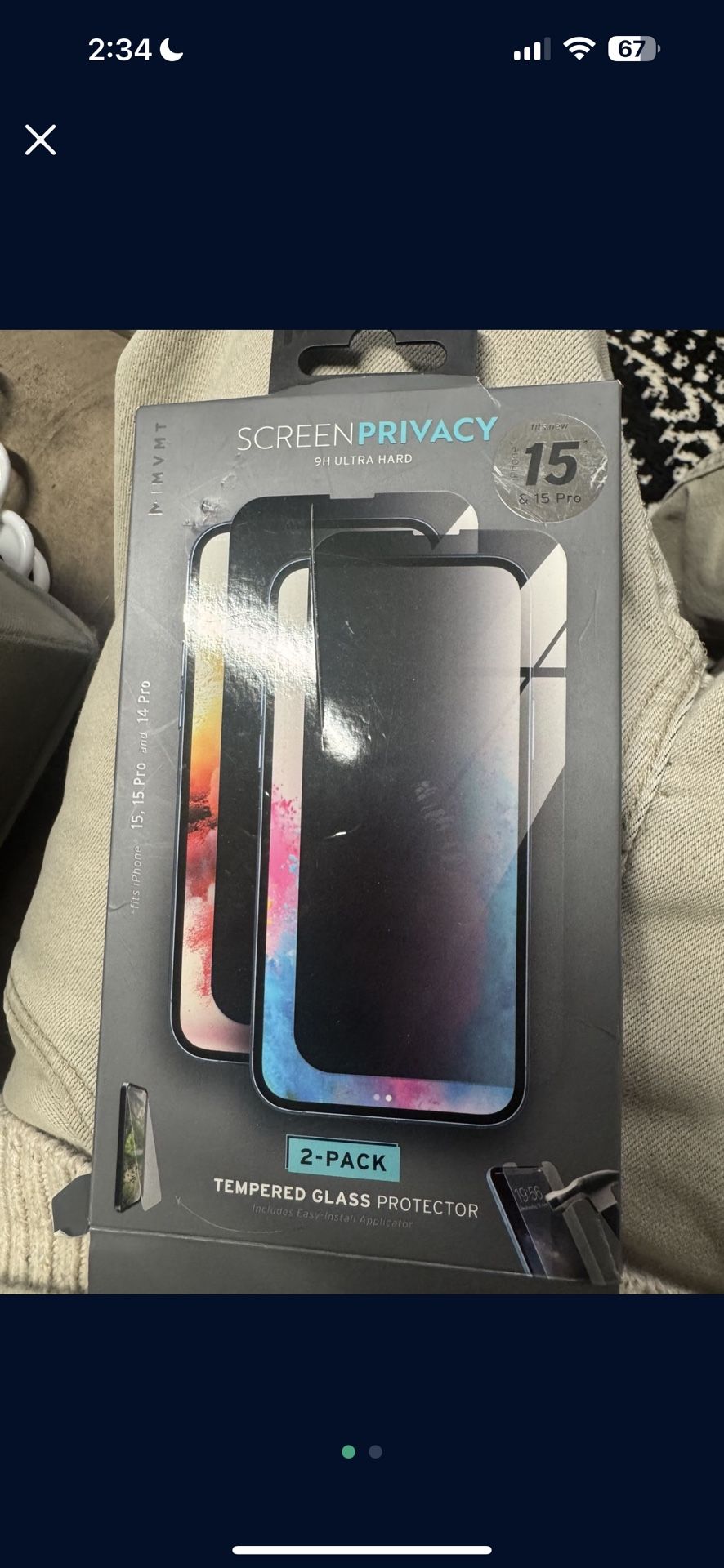 iPhone15 Pro Privacy screen 