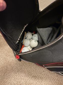 Black Golf Bag with Balls and Tees