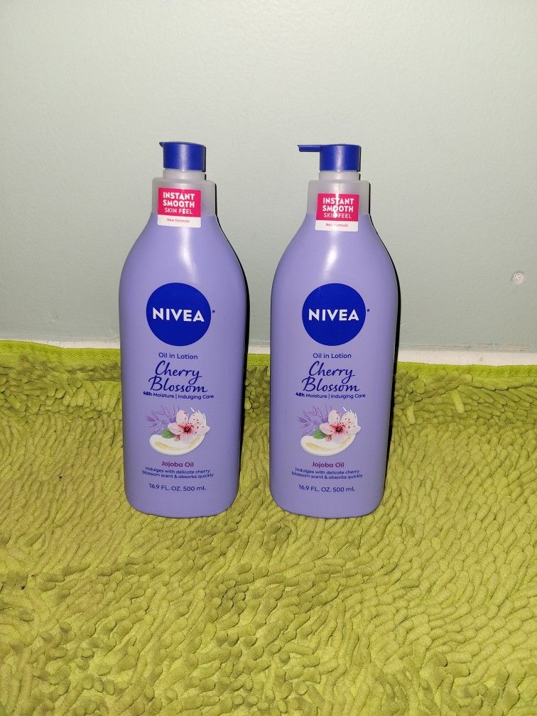 2 Nivea Oil In Lotion 16.9oz Cherry Blossom 