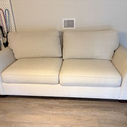 Pottery Barn Sleeper Sofa + Natural Latex Mattress Topper (Great Condition)
