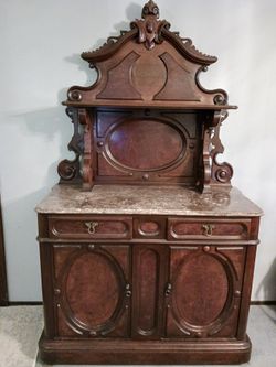 Sideboard, marble top, solid wood