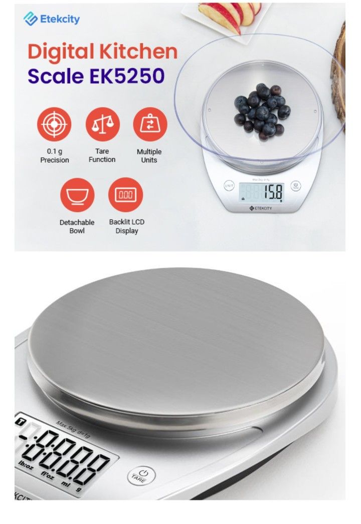 Etekcity 0.1g Food Kitchen Scale, Bowl
